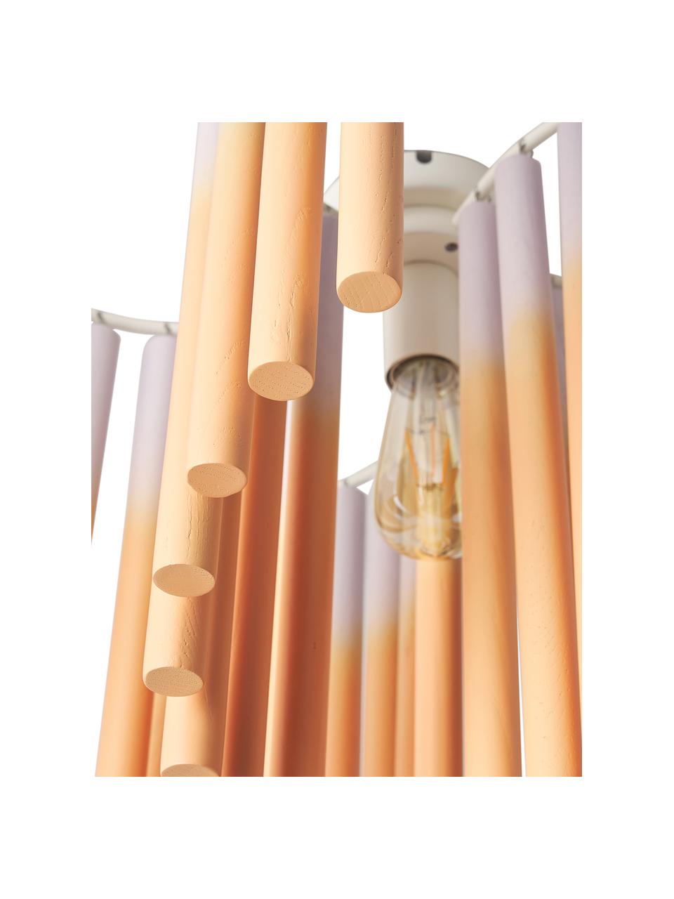 Lámpara de techo de diseño Coralie, Pantalla: 100% madera de fresno, Rosa, naranja, Ø 12 x Al 45 cm
