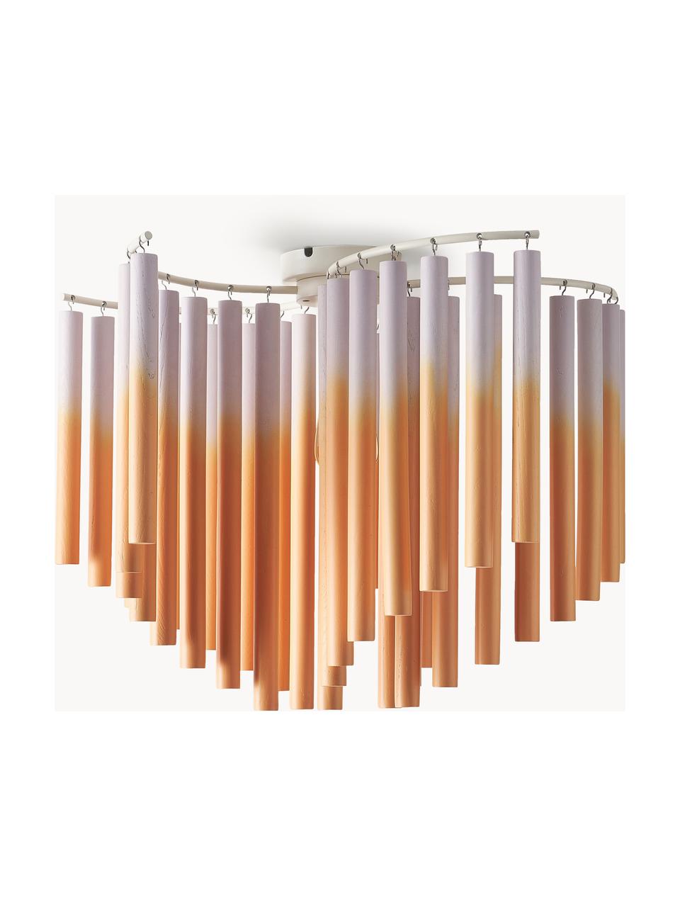 Design Deckenleuchte Coralie, Lampenschirm: 100 % Eschenholz, Orange, Lavendel, Ø 12 x H 45 cm