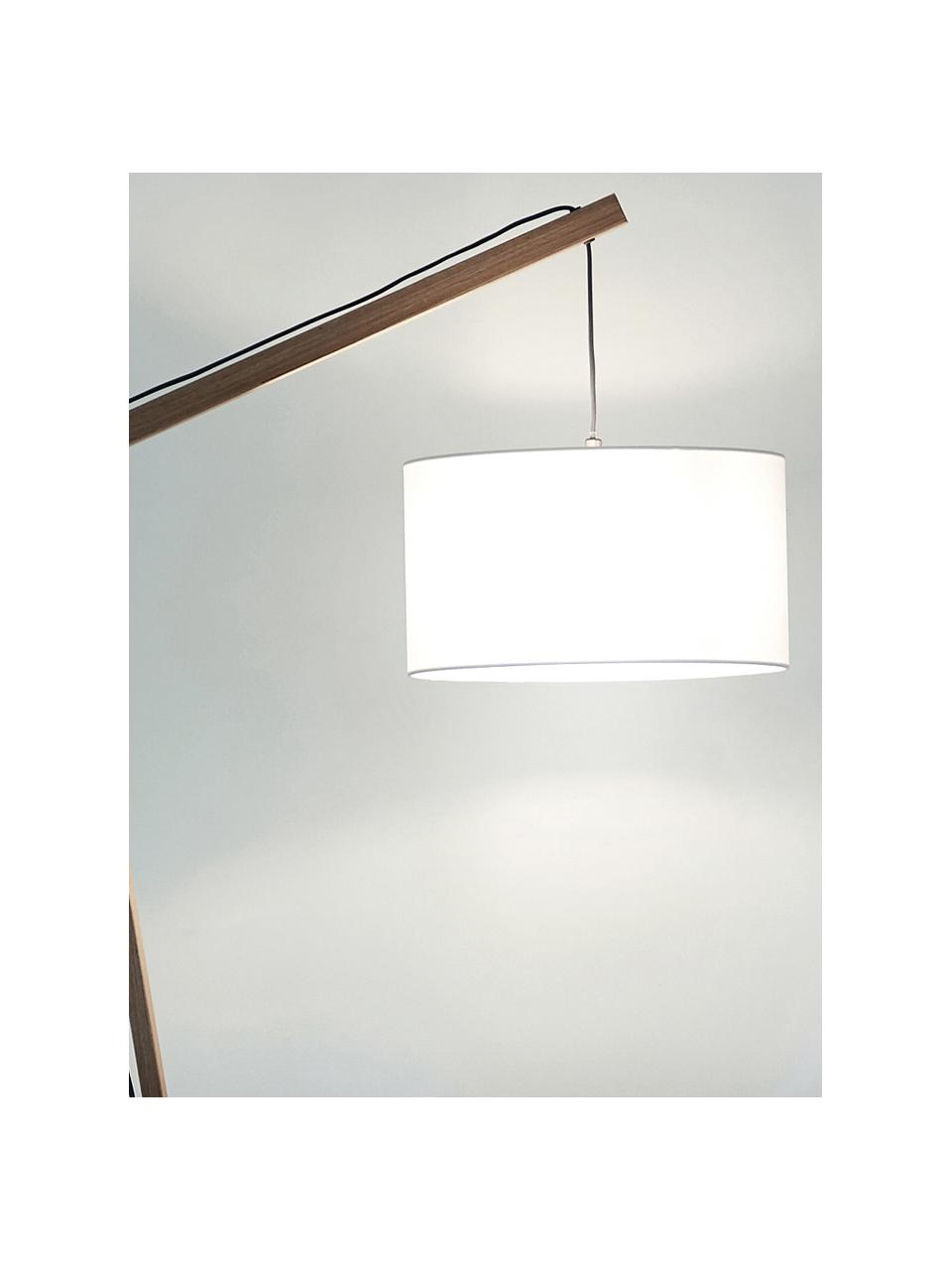 Lampa na čítanie v škandinávskom štýle Woody, Svetlé drevo, biela, V 166 cm