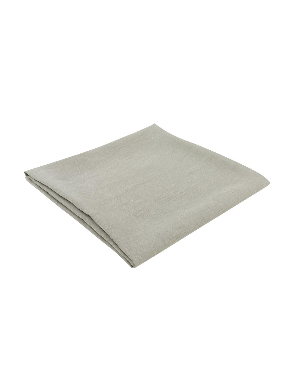 Mantel de lino Heddie, 100% lino, Gris verdoso, De 4 a 6 comensales (An 145 x L 200 cm)