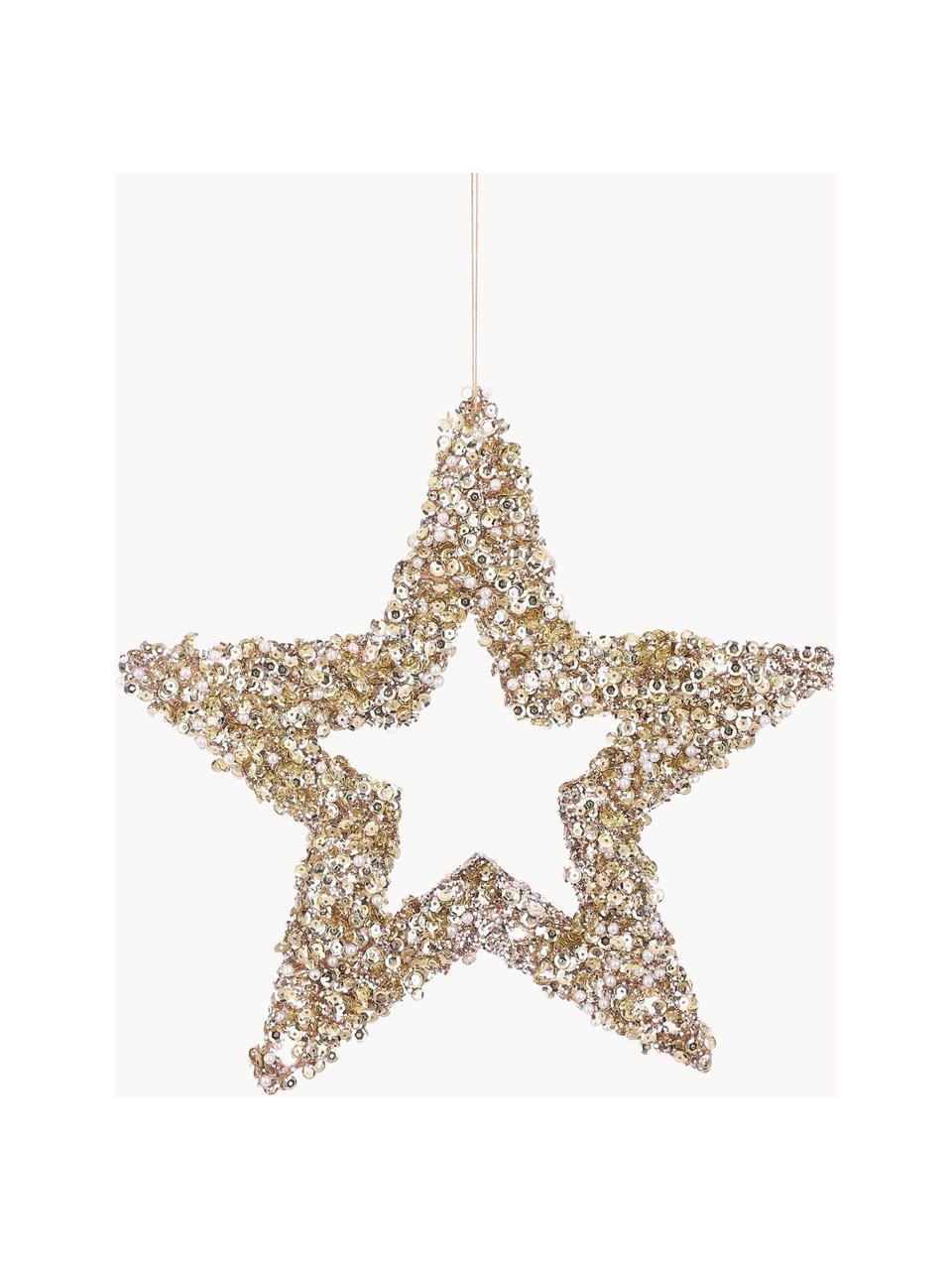 Dekoracja wisząca Shining Star, Bawełna, Odcienie szampańskiego, S 25 x W 25 cm
