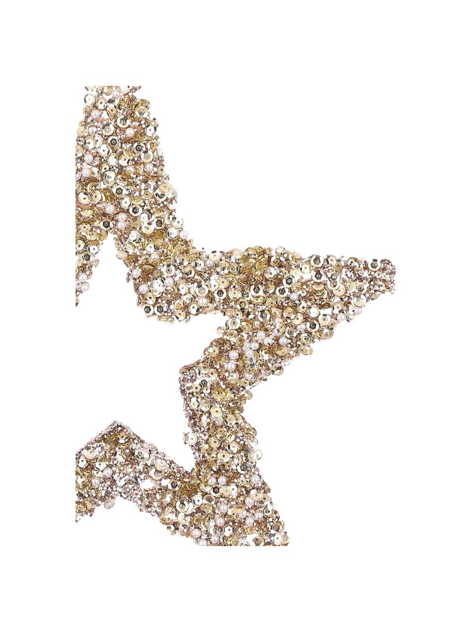 Adorno para colgar Shining Star, Algodón, Champán, An 25 x Al 25 cm