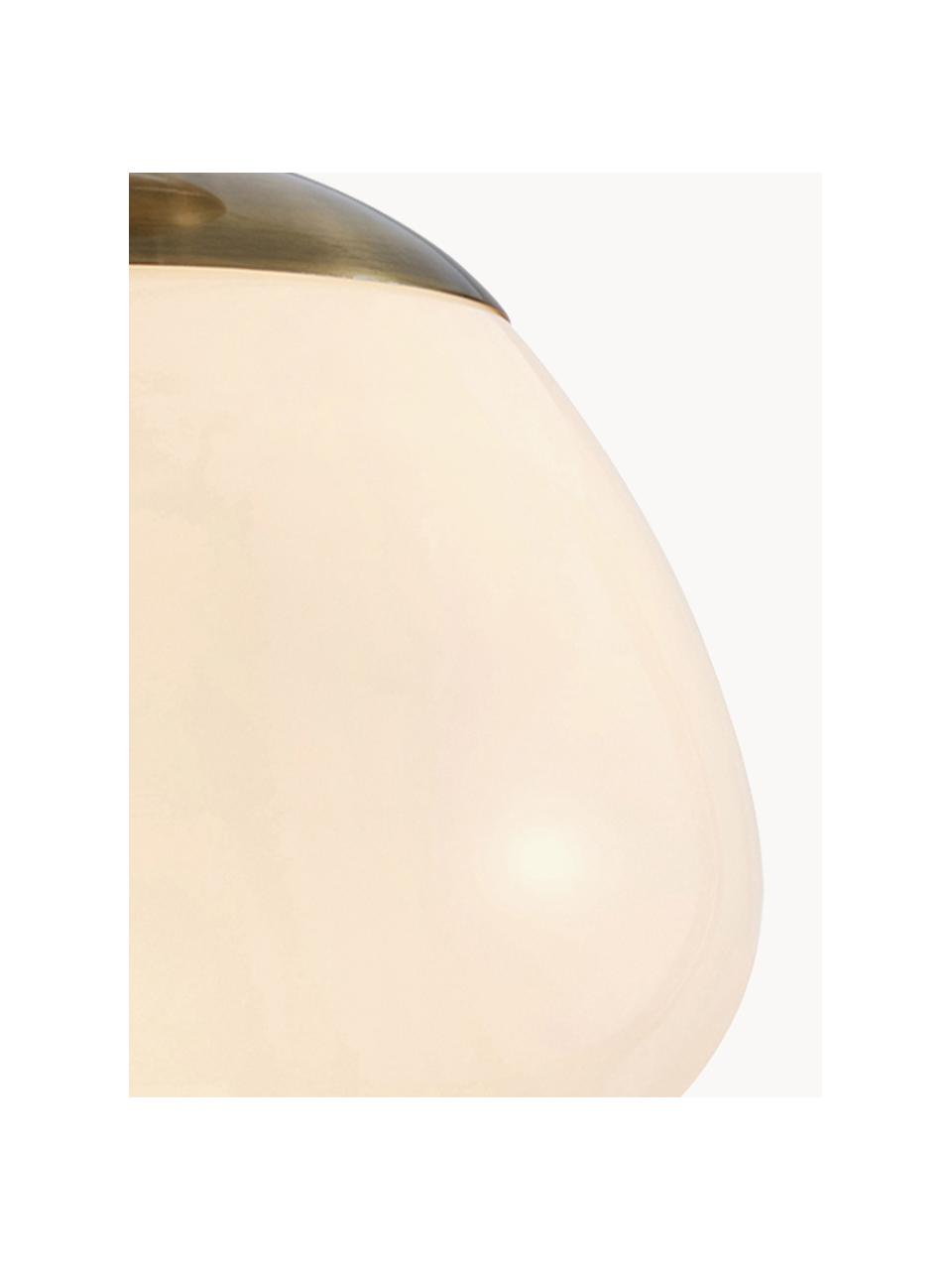 Deckenleuchte Rise, Lampenschirm: Glas, Baldachin: Stahl, gebürstet, Cremeweiß, Goldfarben, Ø 25 x H 35 cm