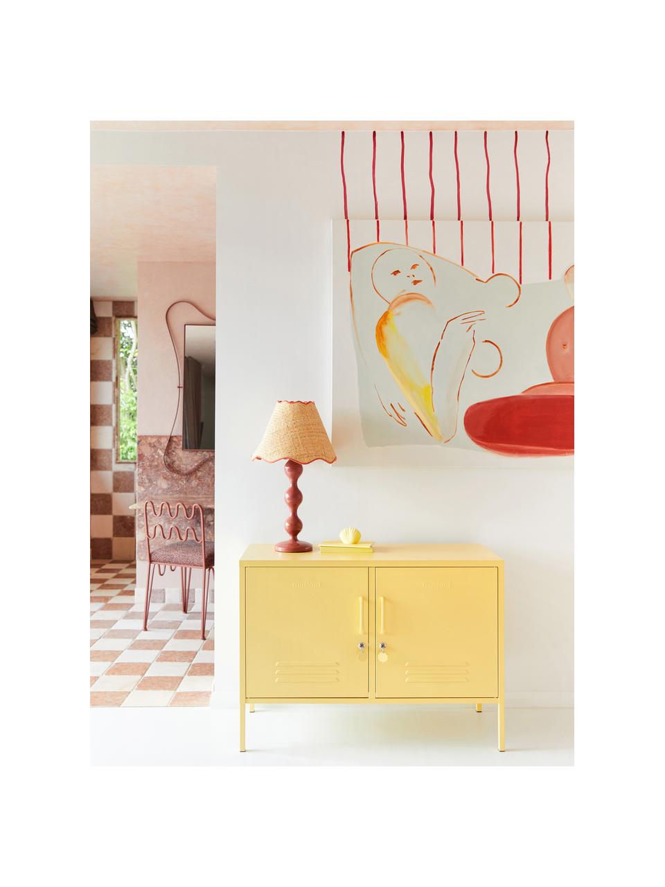 Credenza in metallo The Lowdown, Acciaio verniciato a polvere, Giallo chiaro, Larg. 100 x Alt. 72 cm