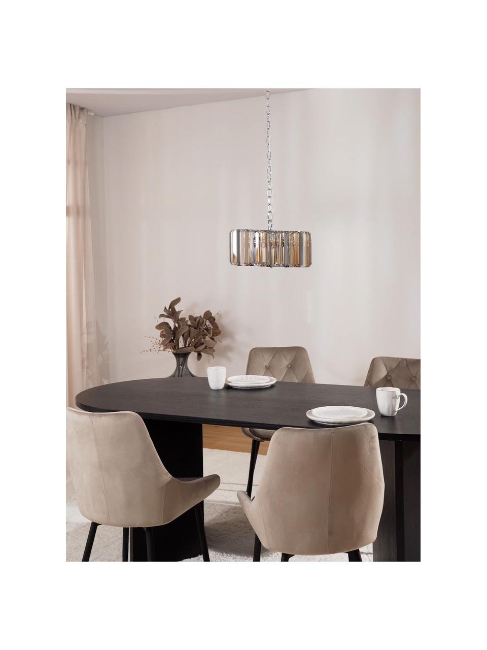 Závesná lampa zo skla Crystals, Chrómová, Ø 35 x V 15 cm