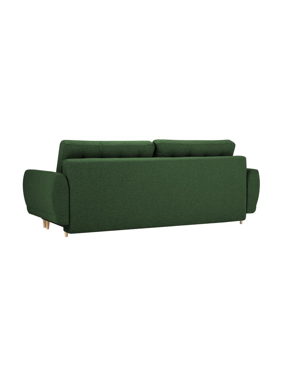 Sofá cama Spinel (3 plazas), Tapizado: poliéster Alta resistenci, Estructura: madera de pino maciza, ma, Patas: madera de abedul, Verde, An 236 x F 93 cm