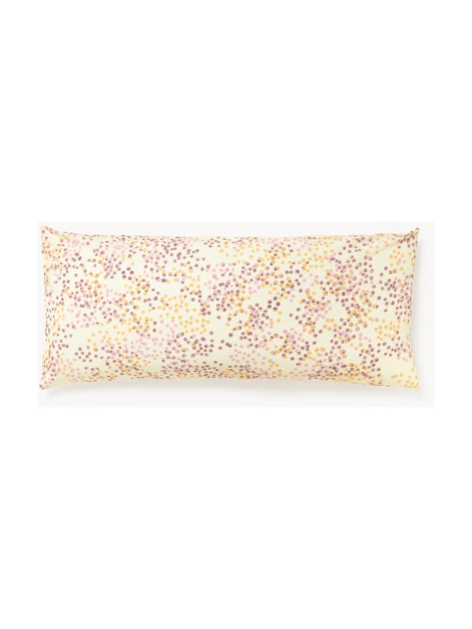 Funda de almohada de percal Kiki, Amarillo claro, amarillo, tonos de lila, An 45 x L 110 cm