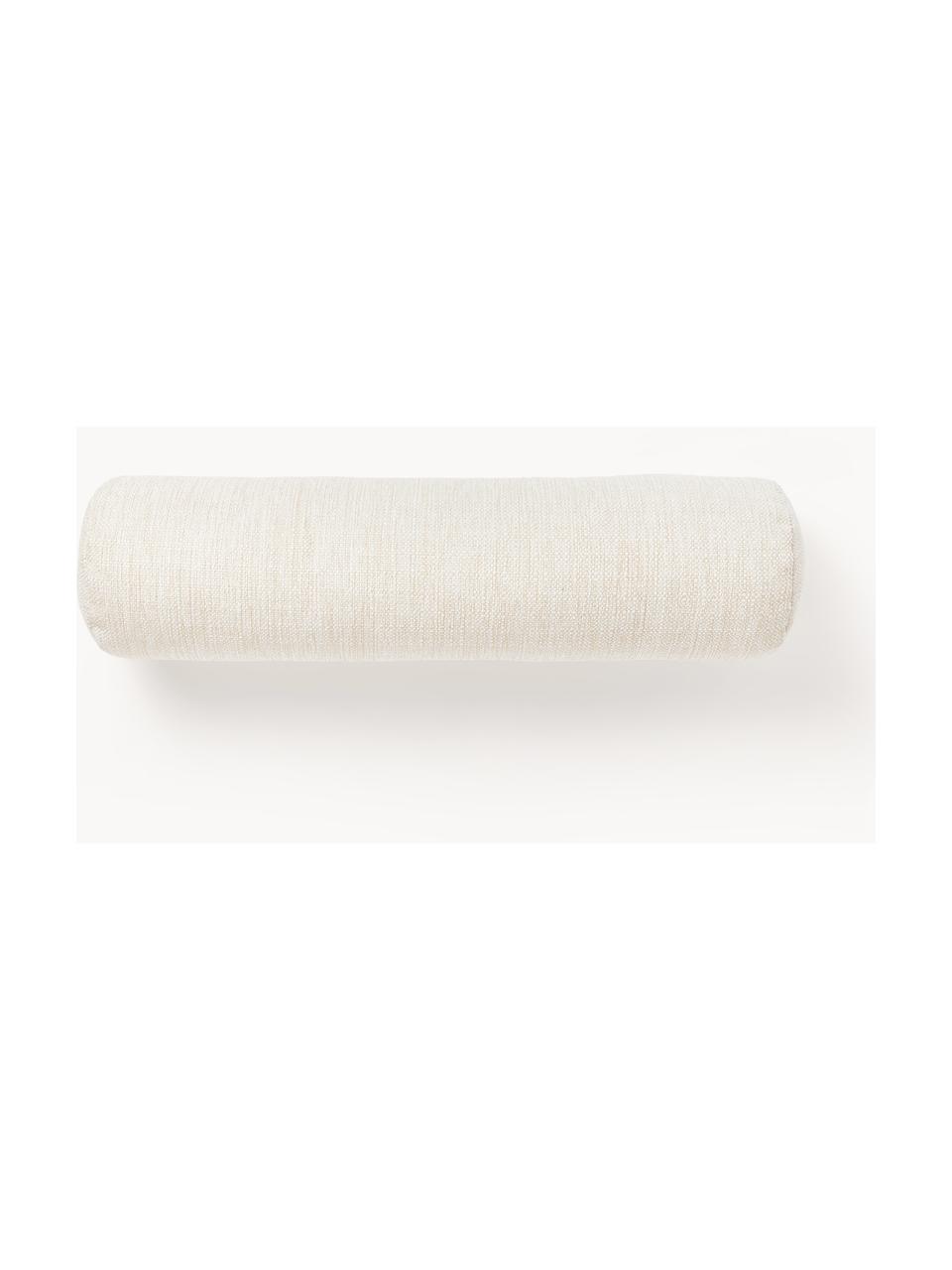 Rouleau de nuque de canapé Sofia, Tissu blanc crème, Ø 17 x long. 68 cm