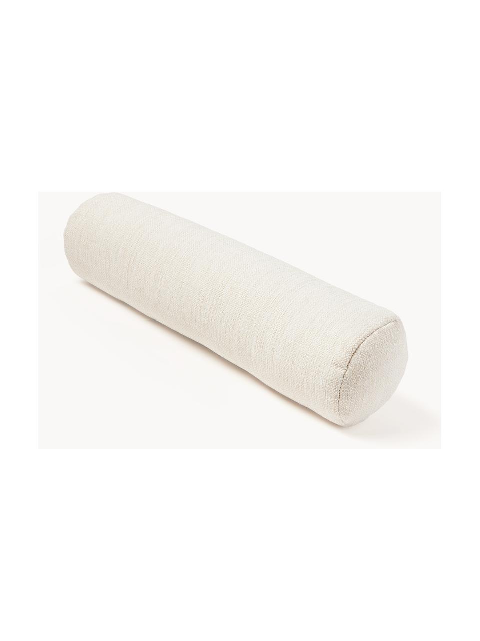 Rouleau de nuque de canapé Sofia, Tissu blanc crème, Ø 17 x long. 68 cm