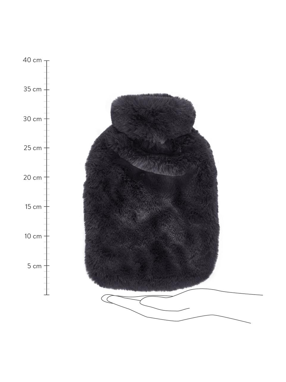 Bolsa de agua caliente de piel sintética Mette, Funda: 100% poliéster, Gris oscuro, An 20 x L 32 cm