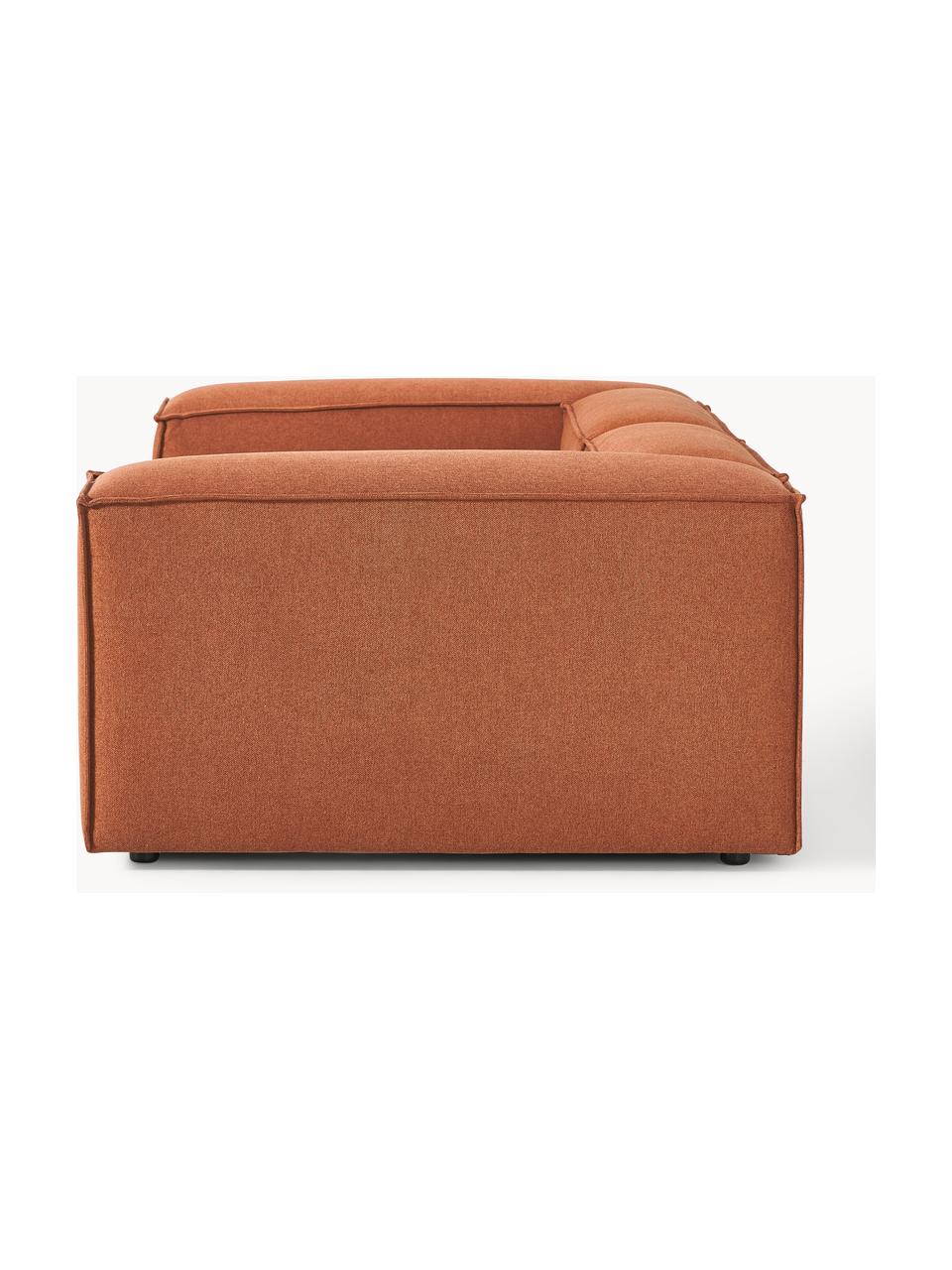 Modulares Sofa Lennon (3-Sitzer), Bezug: Polyester Der hochwertige, Gestell: Massives Kiefernholz, Spe, Füße: Kunststoff Dieses Produkt, Webstoff Terrakotta, B 238 x T 119 cm