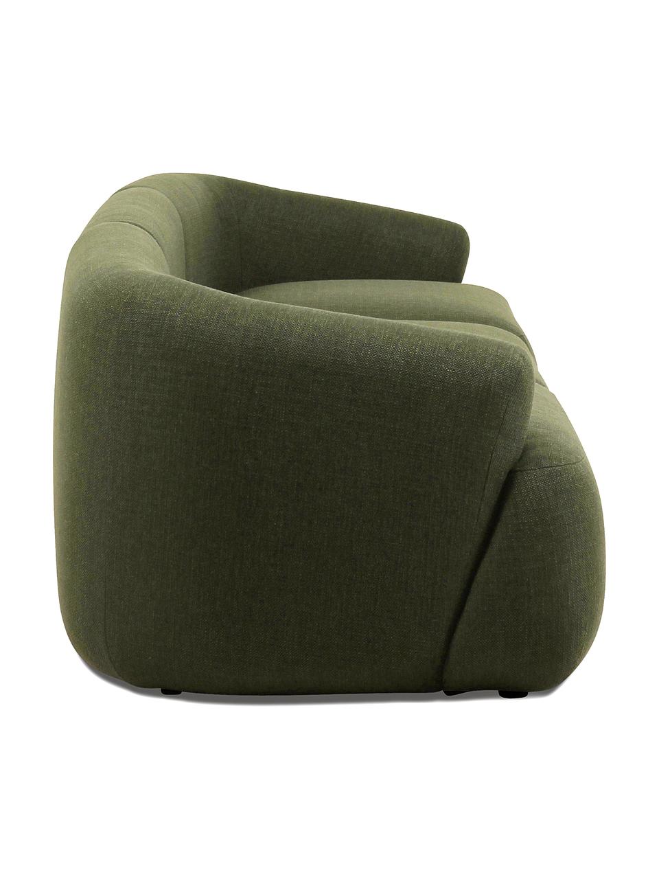 Sofa modułowa Sofia (3-osobowa), Tapicerka: 100% polipropylen Dzięki , Stelaż: lite drewno sosnowe, płyt, Nogi: tworzywo sztuczne, Zielona tkanina, S 278 x G 95 cm