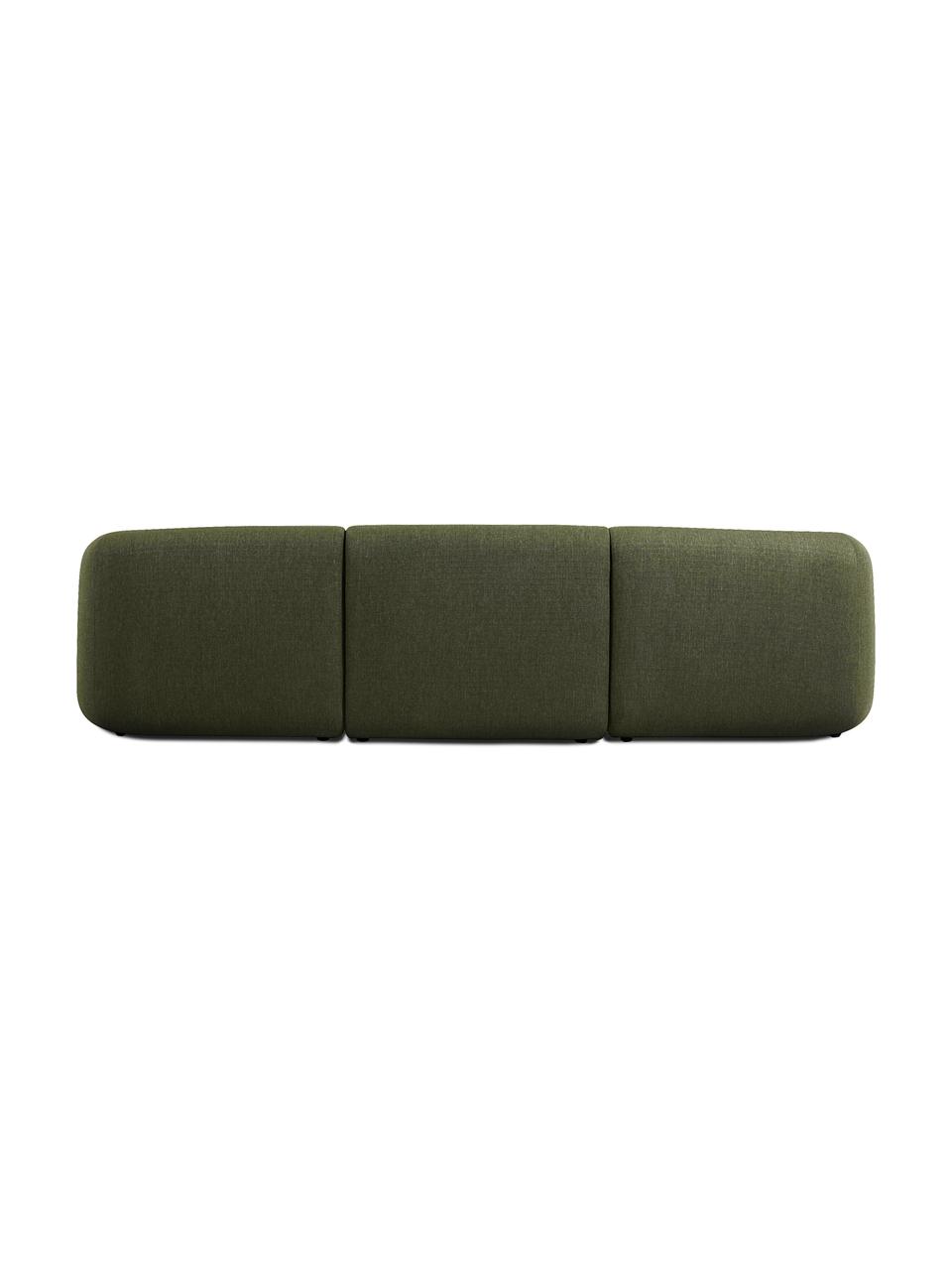 Modulares Sofa Sofia (3-Sitzer) in Grün, Bezug: 100% Polypropylen Der hoc, Gestell: Massives Kiefernholz, Spa, Webstoff Grün, B 278 x T 95 cm