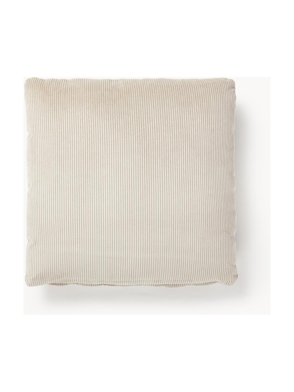 Coussin de canapé en velours côtelé Melva, Velours côtelé beige clair, larg. 50 x long. 50 cm