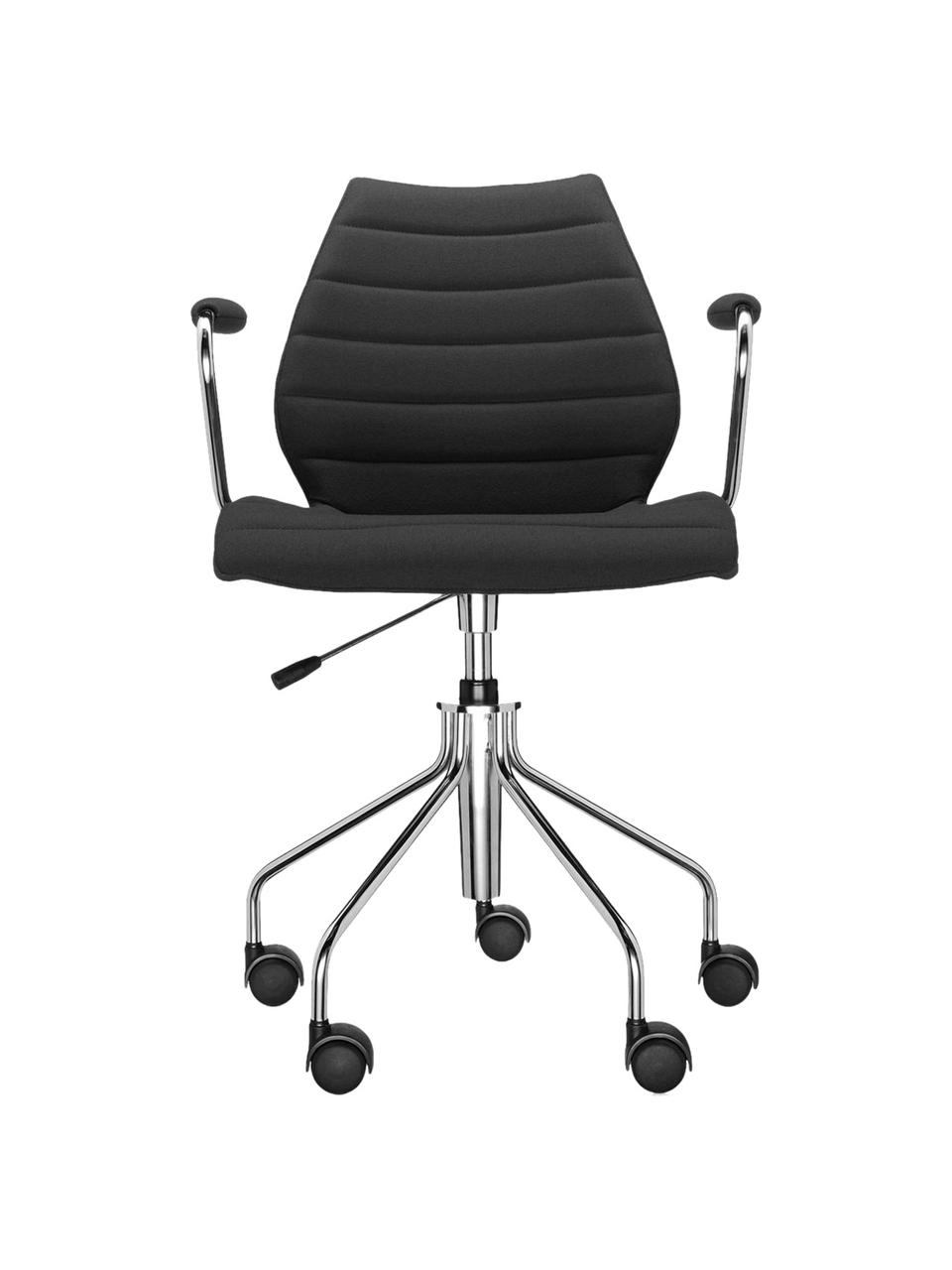 Pracovná stolička s opierkami Maui Soft, Čierna, Š 58 x H 52 cm