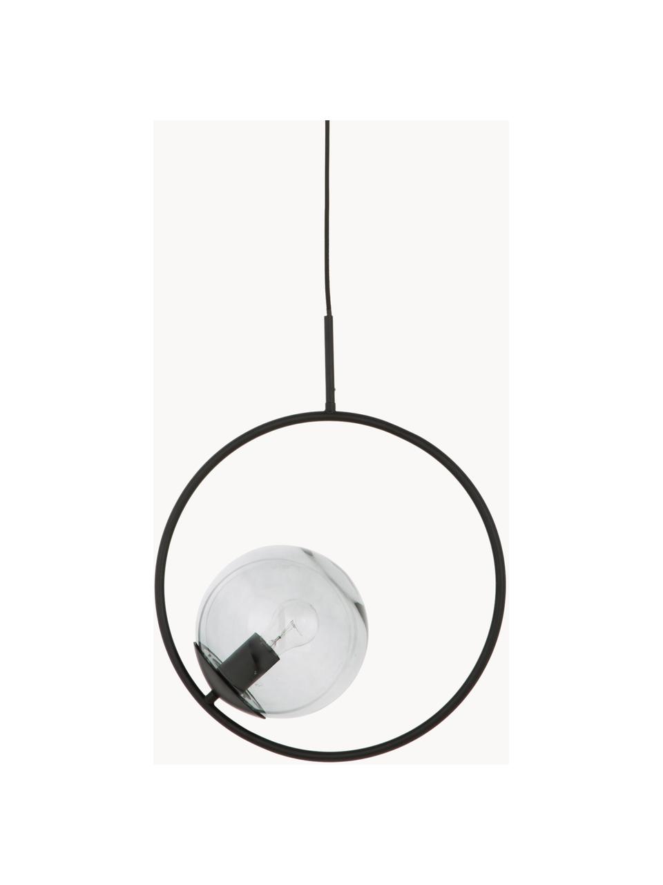 Závesná lampa z dymového skla Chloe, Čierna, Š 40 x V 51 cm