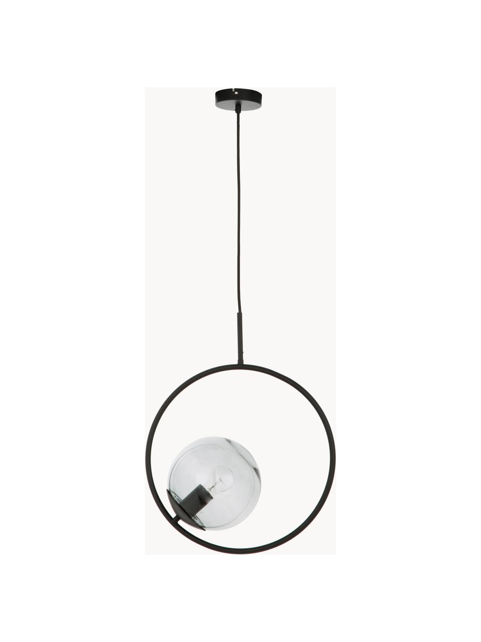 Lampa wisząca ze szkła dymionego Chloe, Czarny, S 40 x W 51 cm