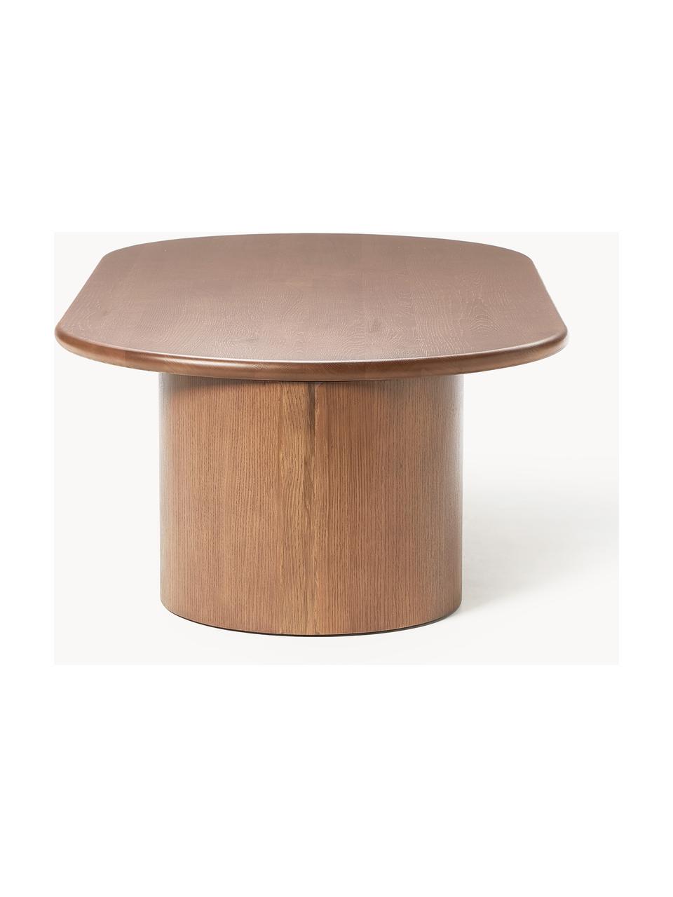 Table basse ovale en chêne Didi, Bois de chêne massif, laqué

Ce produit est fabriqué à partir de bois certifié FSC® issu d'une exploitation durable, Bois de chêne, brun foncé laqué, larg. 140 x prof. 70 cm