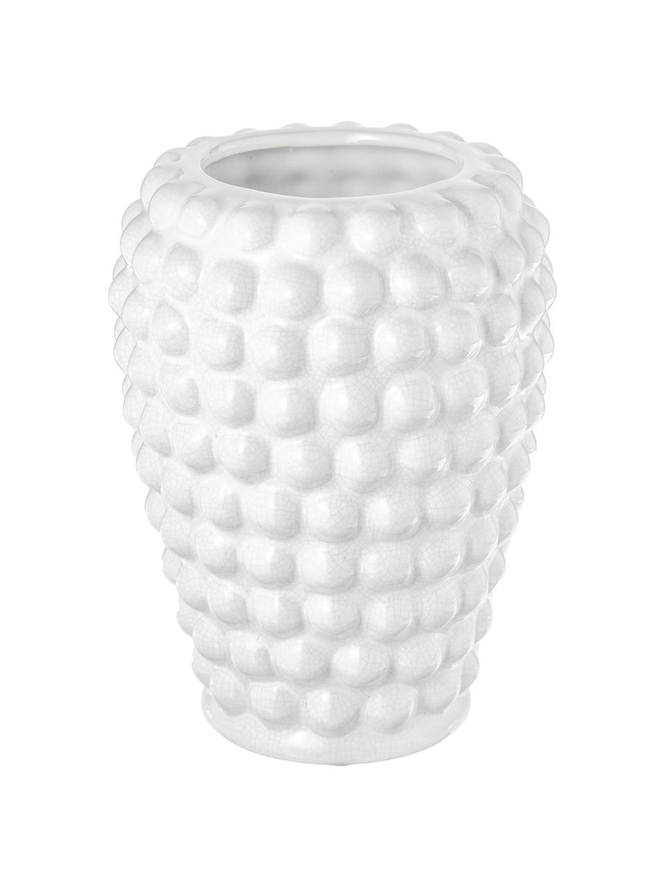 Vase design en céramique Dotty, Céramique, émail, Blanc, Ø 14 x haut. 20 cm