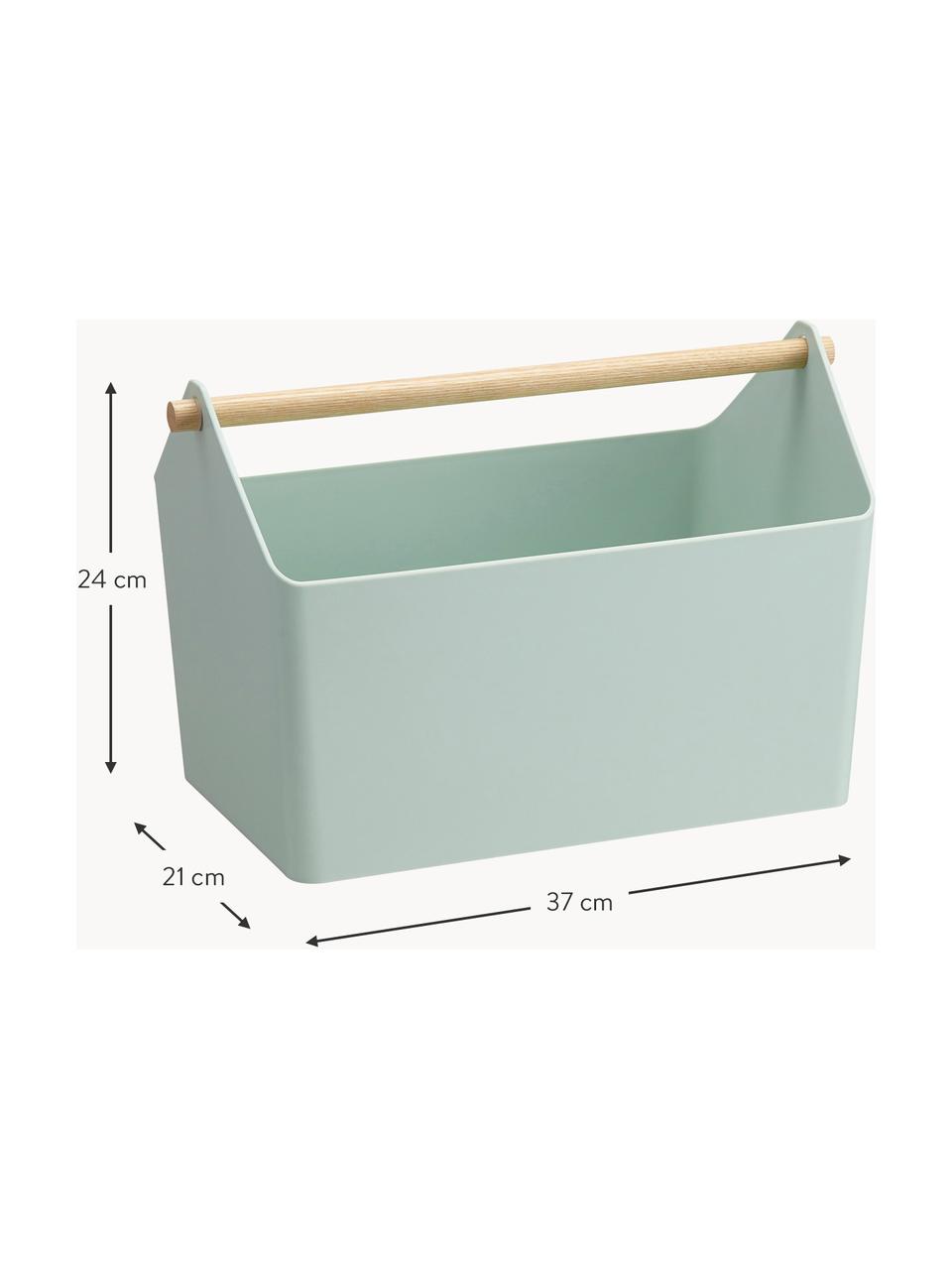 Cesta Favori, Cesta: polipropileno, Asa: madera, Verde, madera clara, An 37 x Al 24 cm