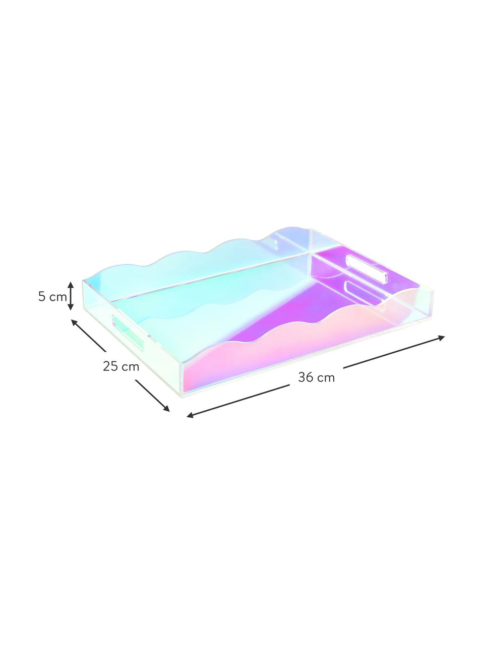 Bandeja decorativa Elsa, Acrílico, Cromo, transparente, iridiscente, An 25 x L 36 cm