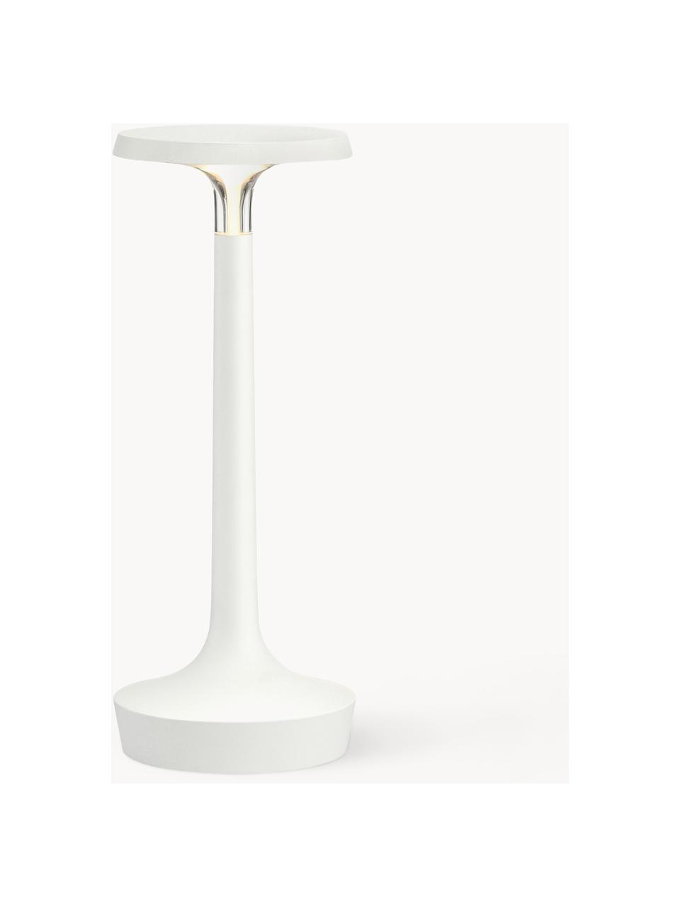 Lámpara de mesa pequeña LED regulable Bonjour, portátil, Plástico, Blanco, Ø 11 x Al 27 cm