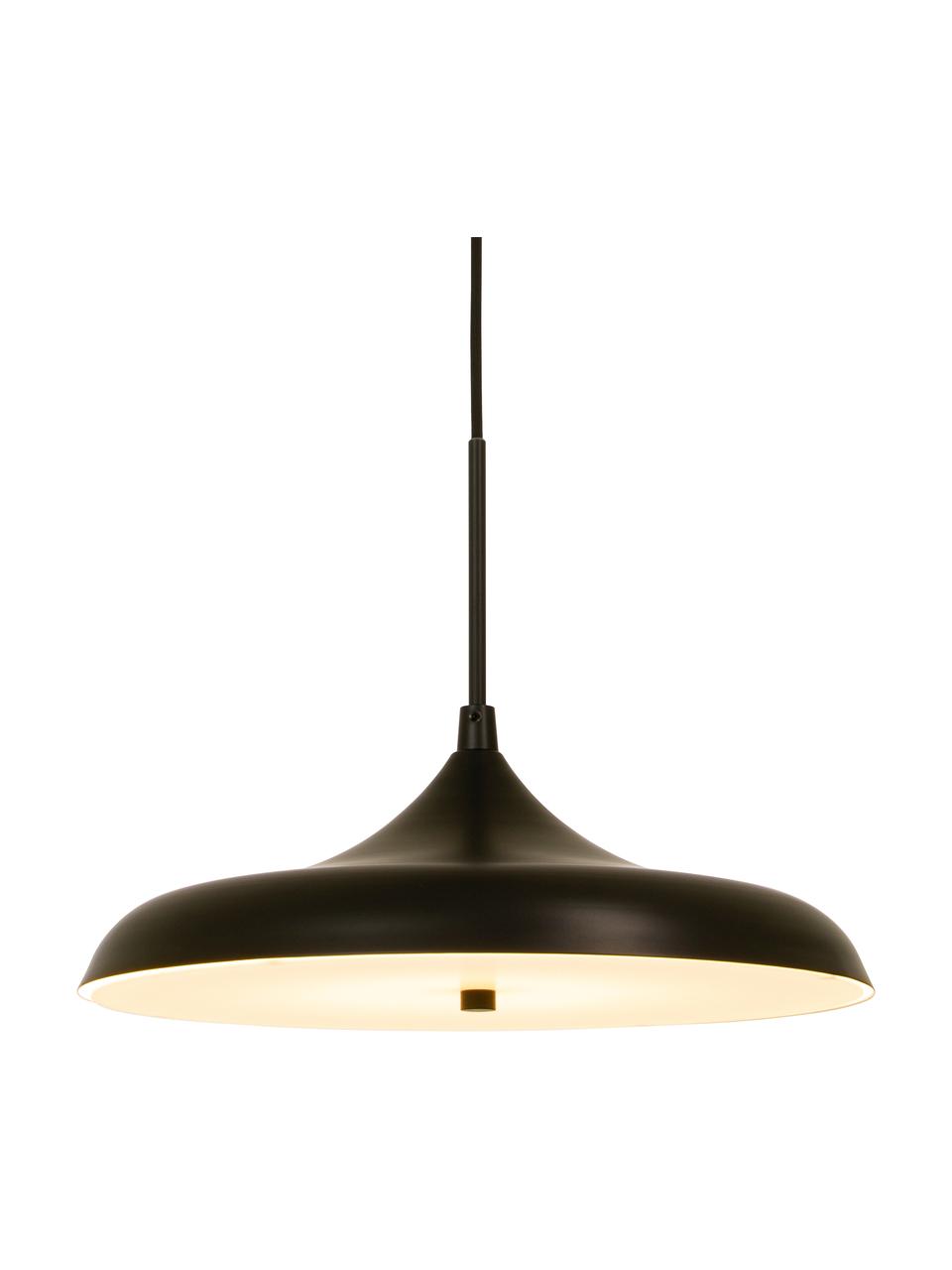 Dimbare LED hanglamp Sigma in zwart, Lampenkap: gecoat metaal, Baldakijn: kunststof, Zwart, Ø 40 x H 30 cm