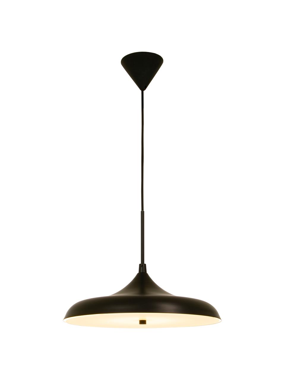 Dimbare LED hanglamp Sigma in zwart, Lampenkap: gecoat metaal, Baldakijn: kunststof, Zwart, Ø 40 x H 30 cm