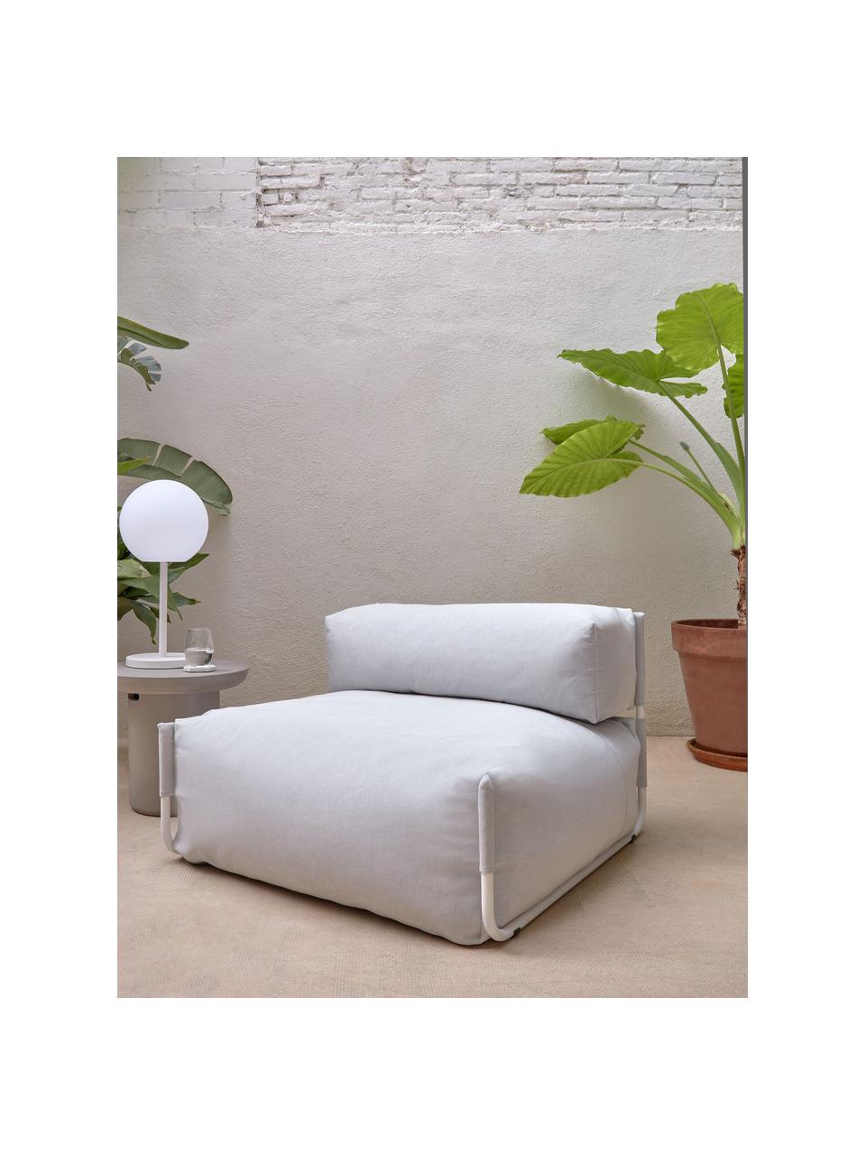 Poltroncina da giardino Square, Rivestimento: poliestere, polipropilene, Struttura: alluminio laccato, Grigio, Larg. 101 x Prof. 101 cm