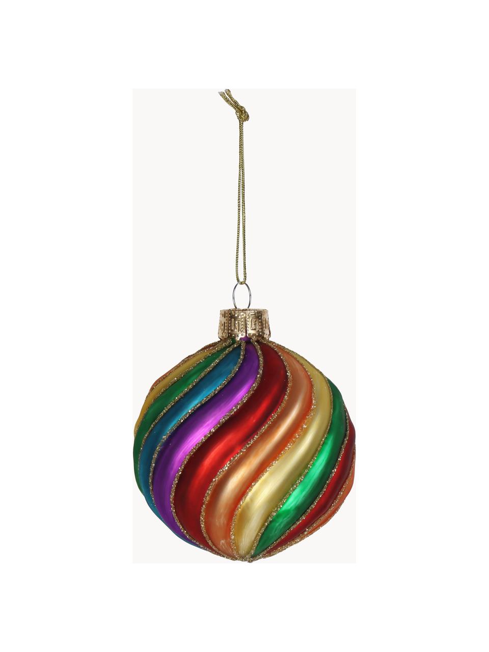 Kerstballen Rainbow, 6 stuks, Glas, Meerkleurig, Ø 8 cm
