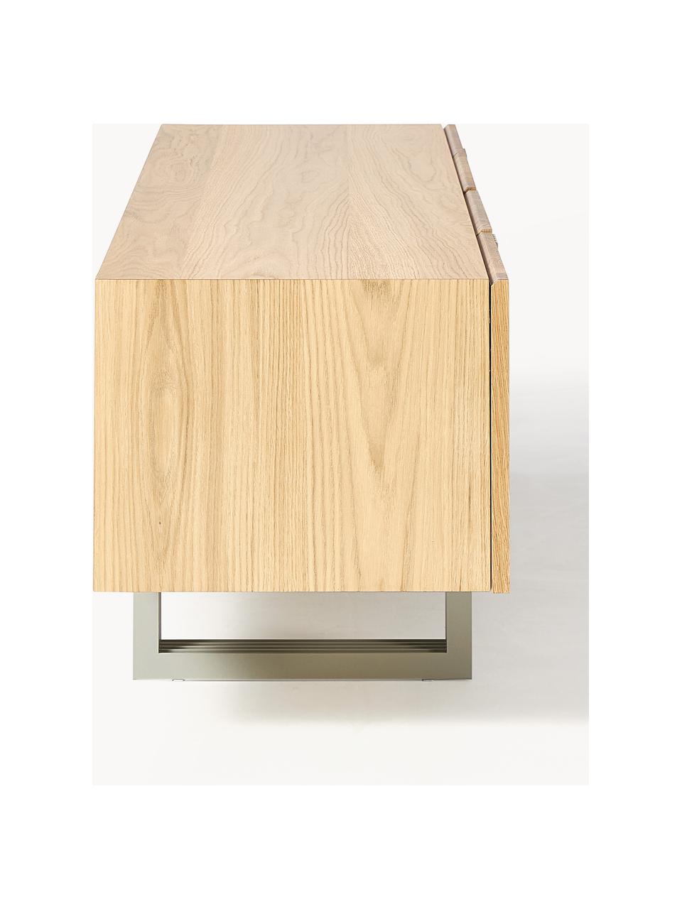 Dřevěná nízká skříňka Ross, Dubové dřevo, světle lakované, Š 180 cm, V 50 cm