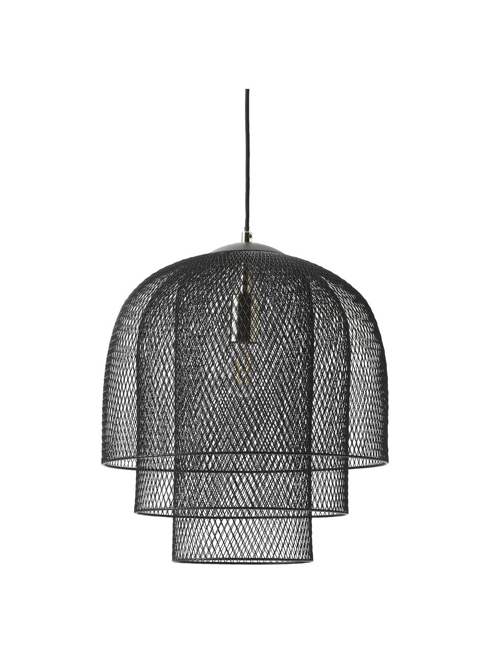 Závesná kovová lampa Louie, Čierna, Ø 40 x V 43 cm