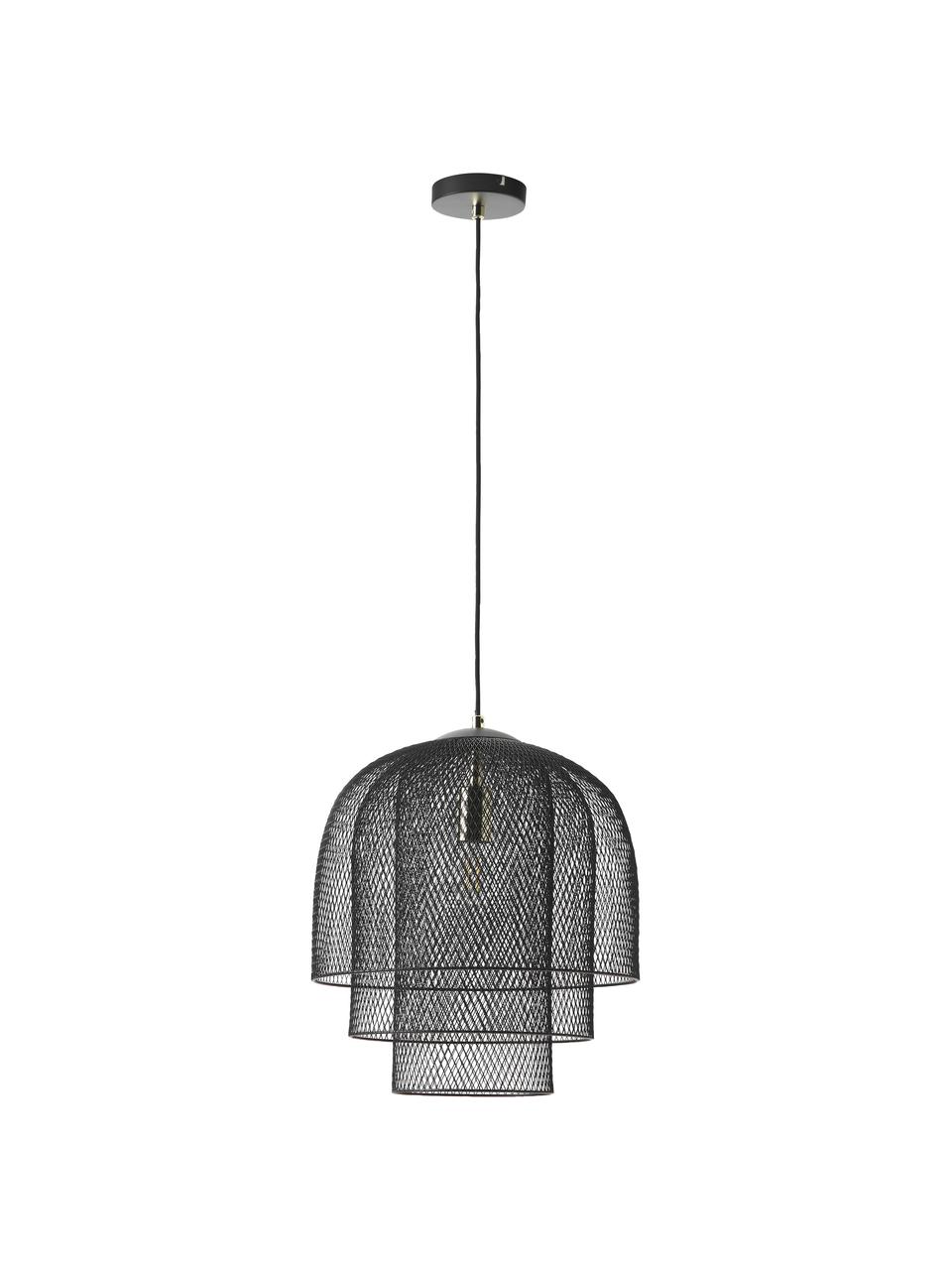 Závesná kovová lampa Louie, Čierna, Ø 40 x V 43 cm