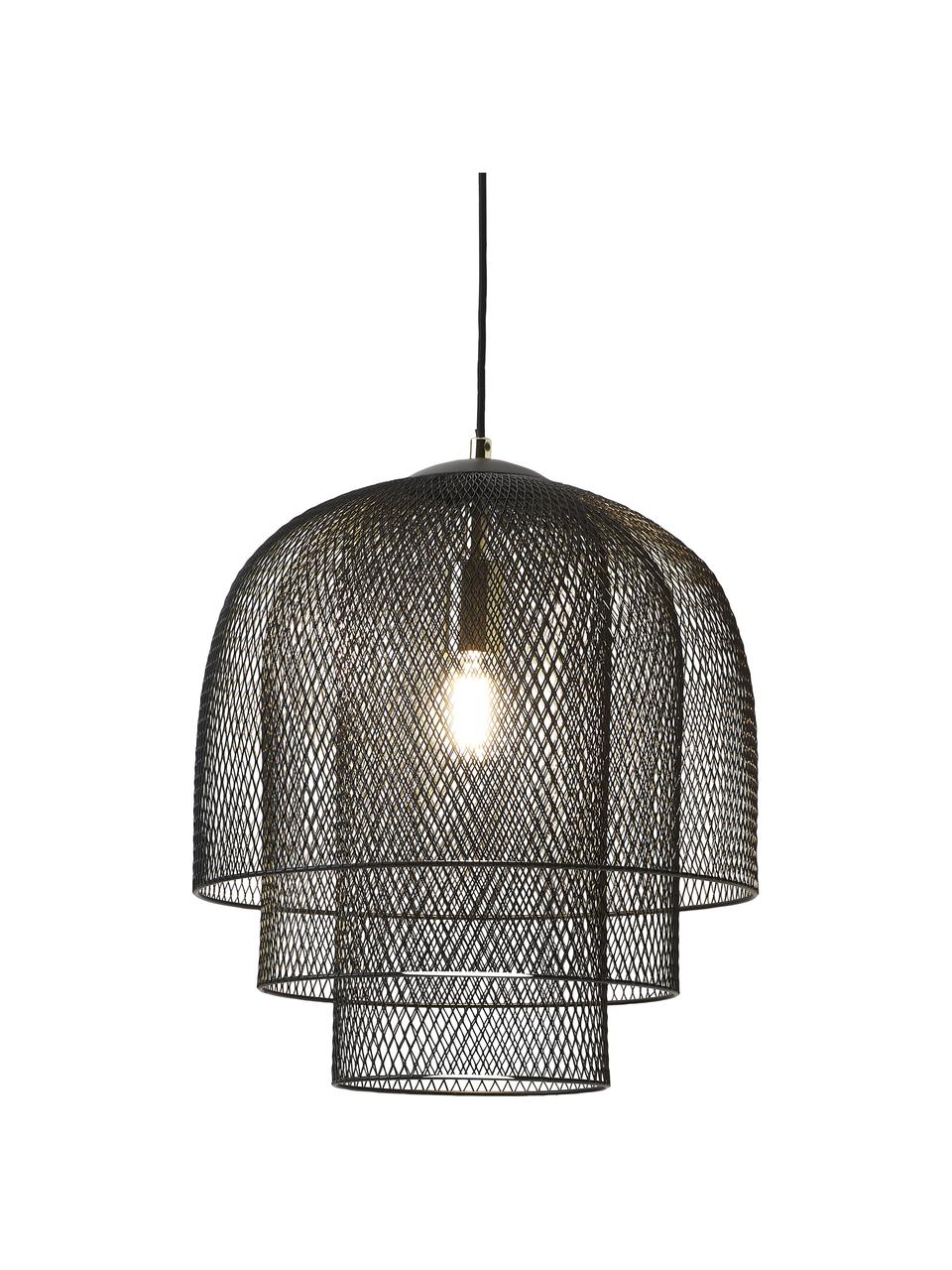 Lampa wisząca z metalu Louie, Czarny, Ø 40 x W 43 cm