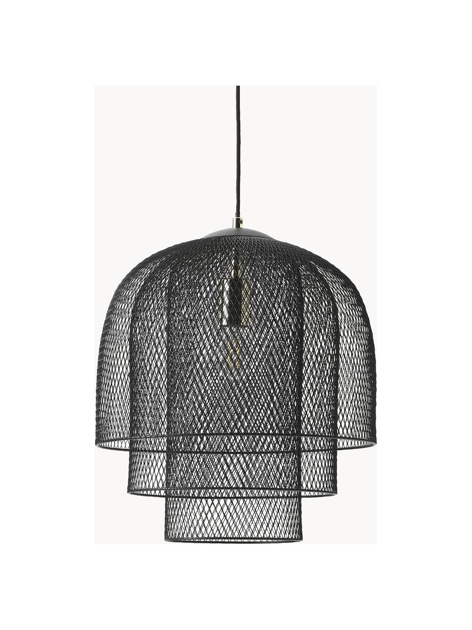 Lampa wisząca z metalu Louie, Czarny, Ø 40 x W 43 cm