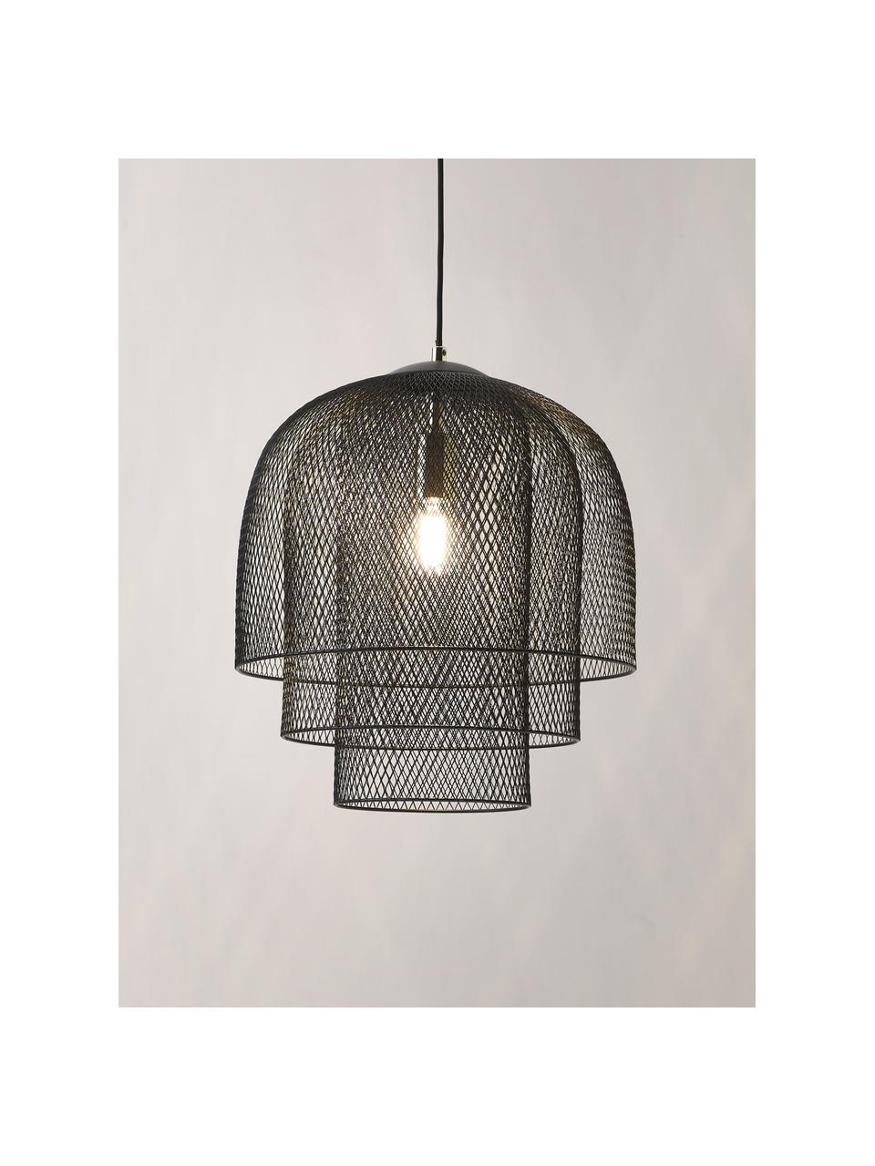 Lampada a sospensione in metallo Louie, Nero, Ø 40 x Alt. 43 cm