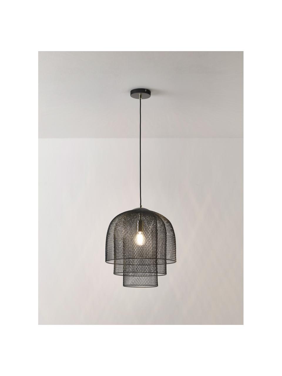 Lampa wisząca z metalu Louie, Czarny, Ø 40 x W 43 cm