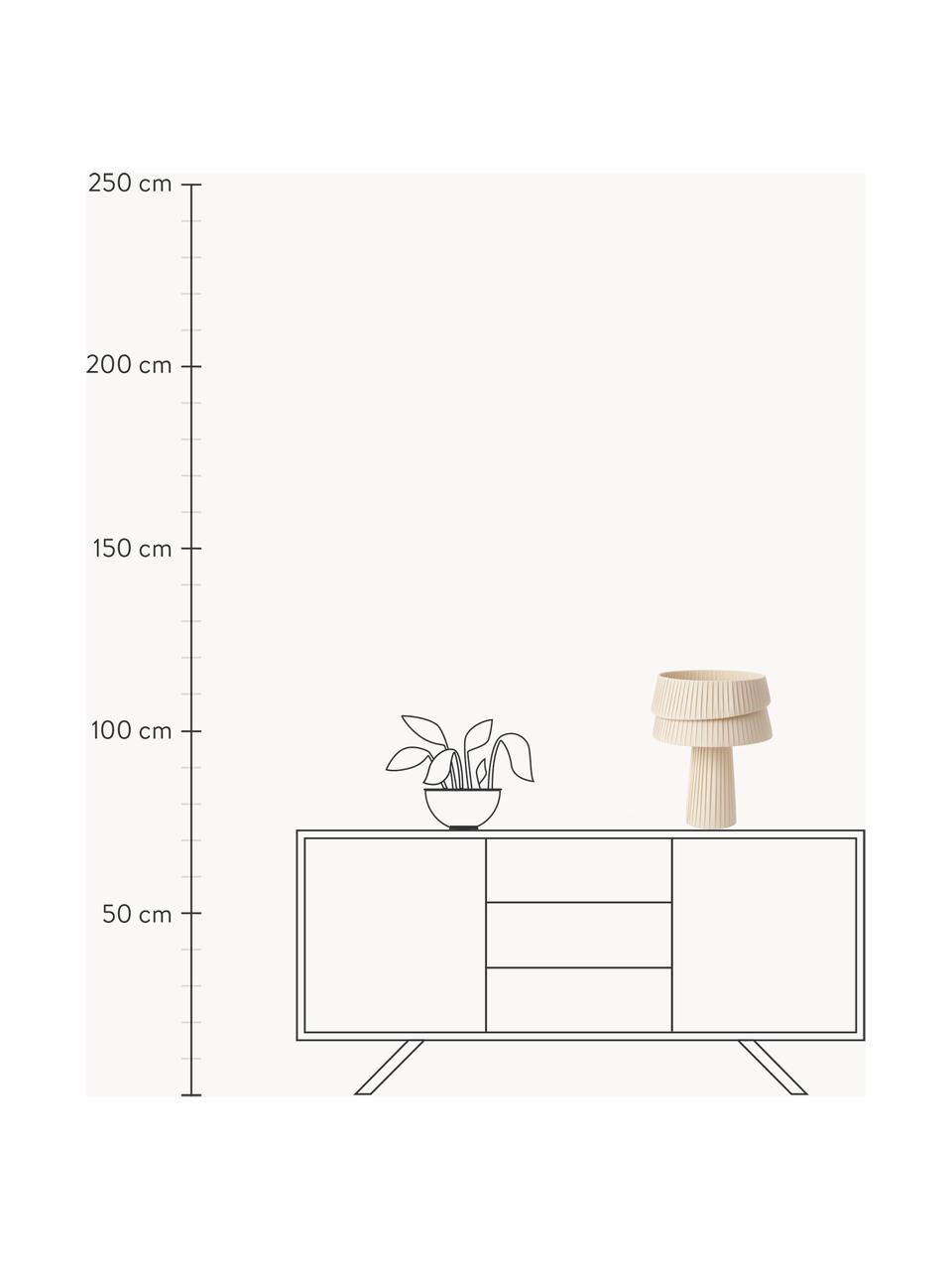 Tafellamp Nyla met asymmetrische lampenkap, Lamp: linnen, Beige, Ø 35 x H 44 cm