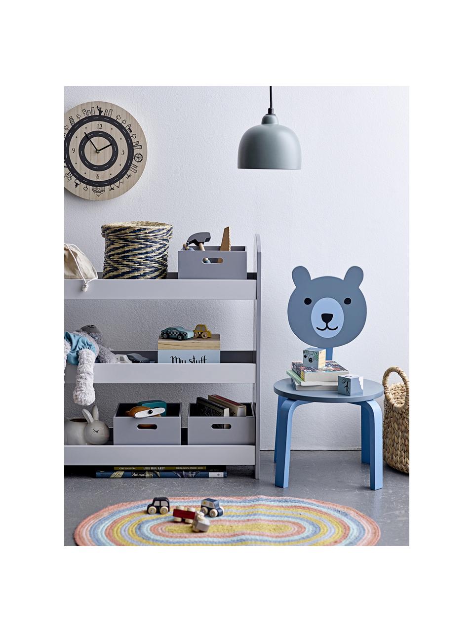 Kinderstoel Bear, Gelakt MDF, Blauwtinten, groen, 32 x 60 cm