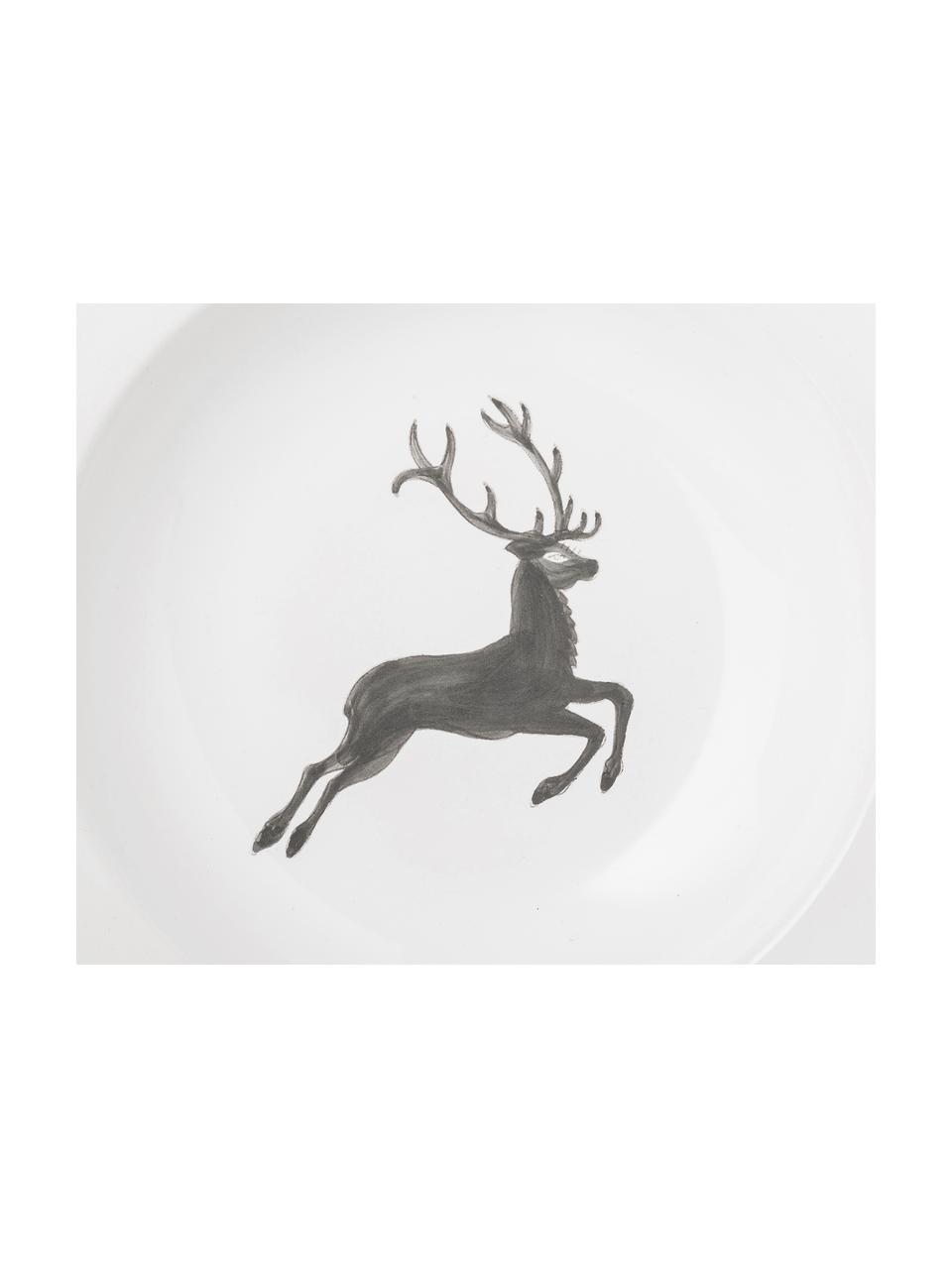 Serviesset Grey Deer, 2 personen (4-delig), Keramiek, Grijs, wit, Verschillende formaten