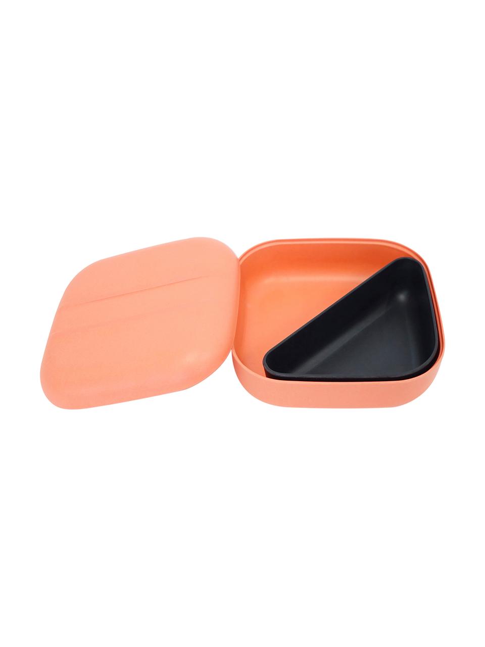 Lunchbox Bento, Bamboehoutvezels, melamine, voedselveilig
BPA-, PVC- en ftalatenvrij, Koraalrood, crèmewit, zwart, 15 x 7 cm