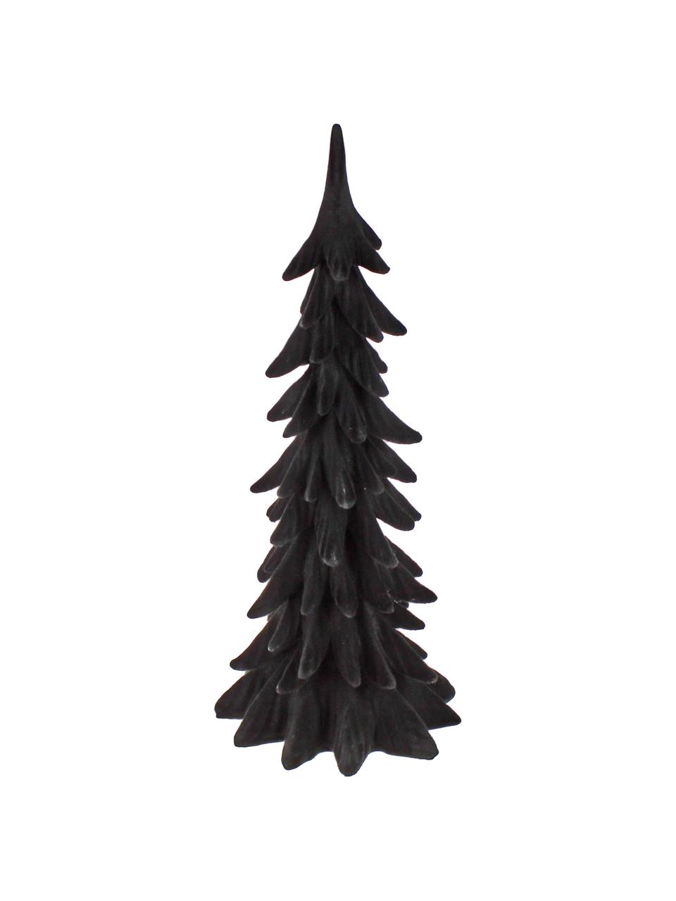 Sapin de Noël décoratif noir Tanne, Polyrésine, Noir, larg. 19 x haut. 41 cm