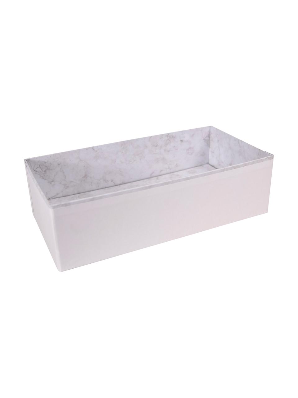 Organizer Drawer, Solido, cartone laminato, Bianco, marmorizzato, Larg. 36 x Alt. 10 cm