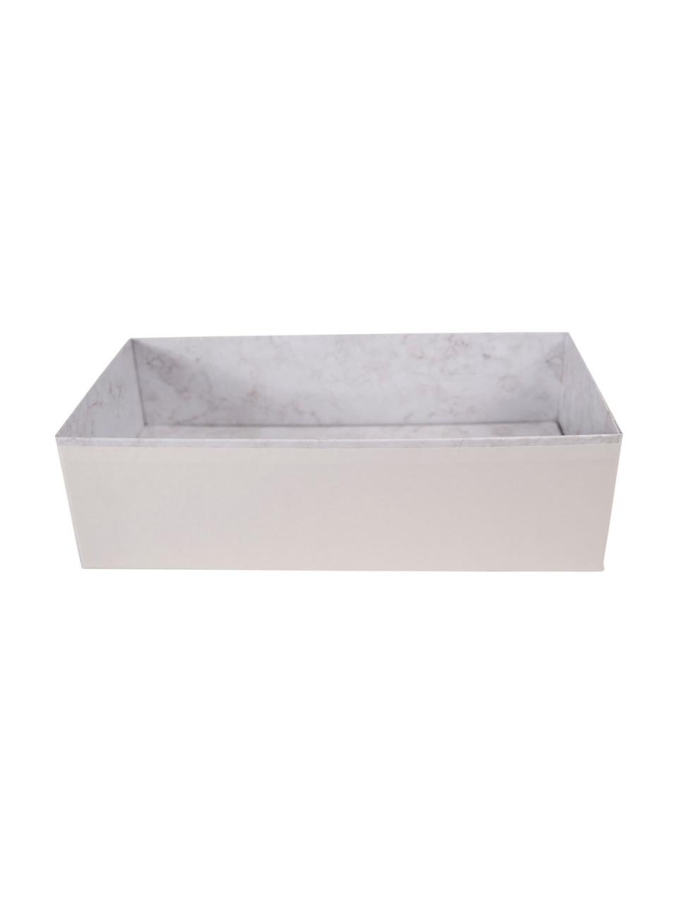 Organizer Drawer, Solido, cartone laminato, Bianco, marmorizzato, Larg. 36 x Alt. 10 cm