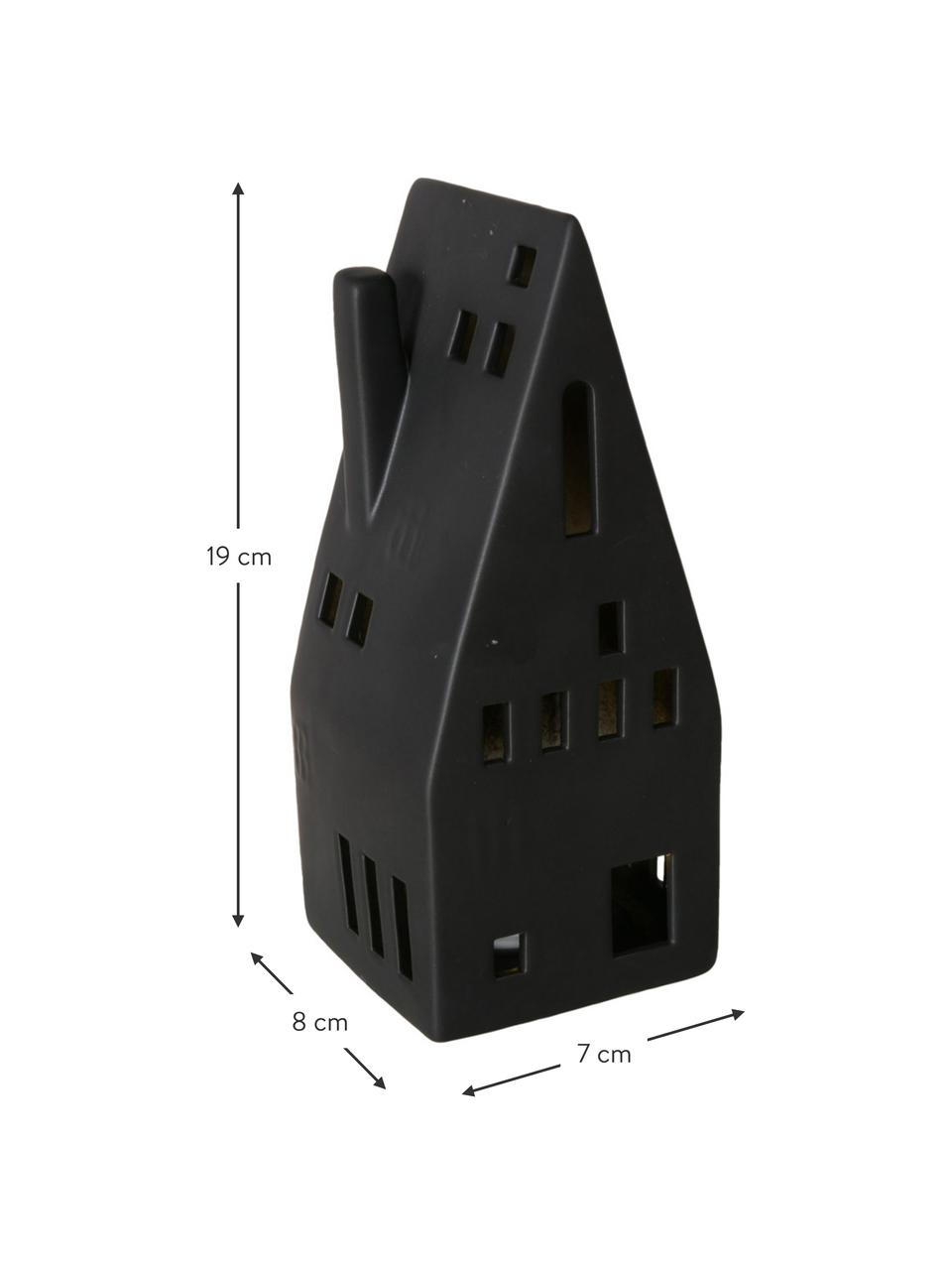 Dekoracja LED z porcelany Hygga, Porcelana, Czarny, S 7 x W 19 cm