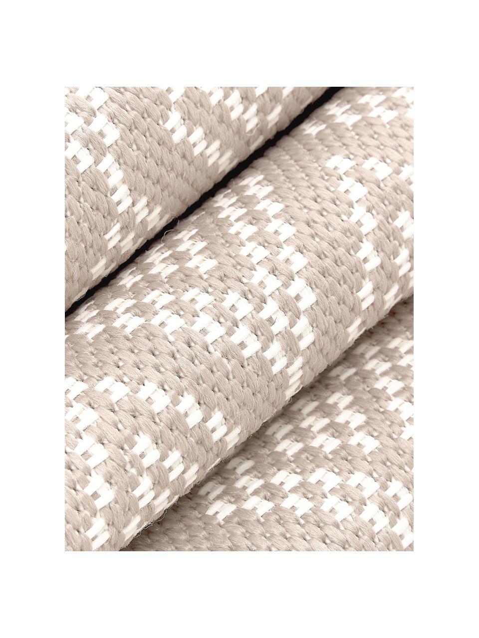 Tapis de couloir outdoor beige Capri, 86 % polypropylène, 14 % polyester, Blanc crème, beige, larg. 80 x long. 250 cm