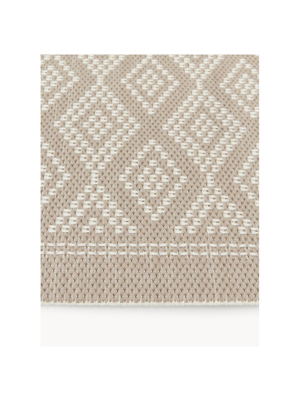 Tapis d'extérieur Capri, 86 % polypropylène, 14 % polyester, Beige, larg. 80 x long. 250 cm