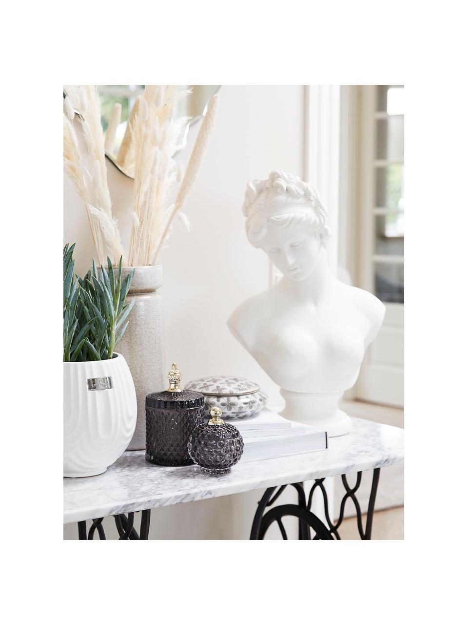 Contenitore Myan, Vetro, Grigio scuro, dorato, Ø 10 x Alt. 18 cm