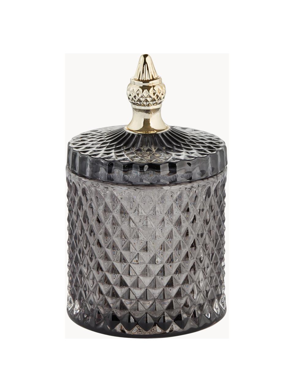 Contenitore Myan, Vetro, Grigio scuro, dorato, Ø 10 x Alt. 18 cm
