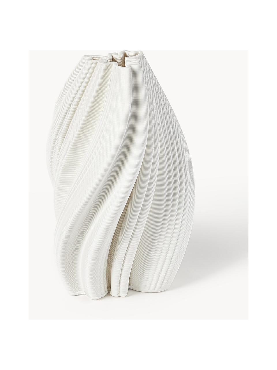 3D gedruckte Vase Melody aus Porzellan, H 29 cm, Porzellan, Weiß, Ø 18 x H 29 cm